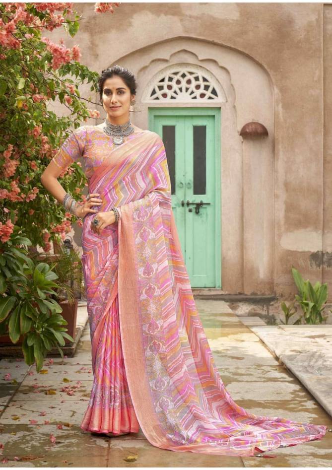 Greenleaf By Vallabhi Chiffon Printed Sarees Wholesale Clothing Suppliers In India